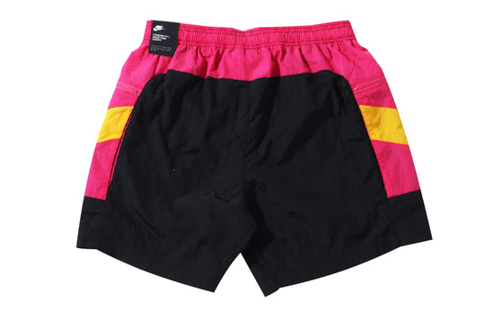 Nike Side Pocket Colorblock Casual Shorts Black Red Blackredgold CJ4937-674