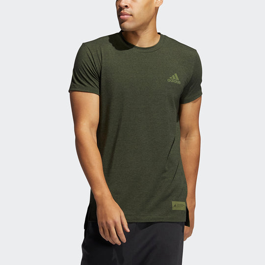 adidas Stu Tech Tee Solid Color Training Sports Short Sleeve Green GM0 ...