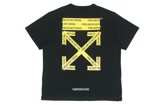 OFF-WHITE Back Yellow Arrow Short Sleeve Black OMAA002G20JER0051060 ...