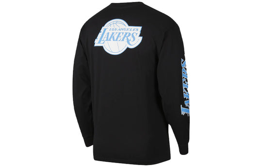 Nike NBA Courtside City Edition Los Angeles Lakers Casual Sports Round Neck Long Sleeves Black CT9406-010