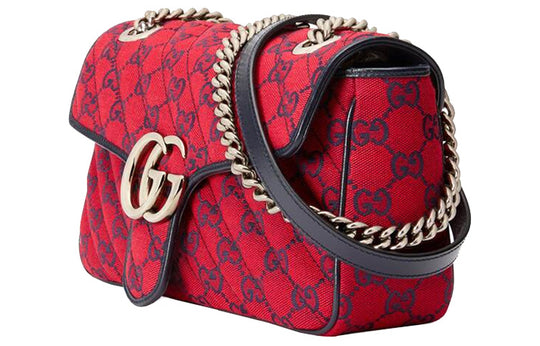 WMNS) Gucci Marmont Shoulder Messenger Bag 'Red Navy Blue' 443497 