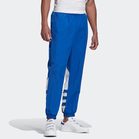 Men's adidas originals Colorblock Large Logo Loose Bundle Feet Sports Pants/Trousers/Joggers Royal Blue GE0817