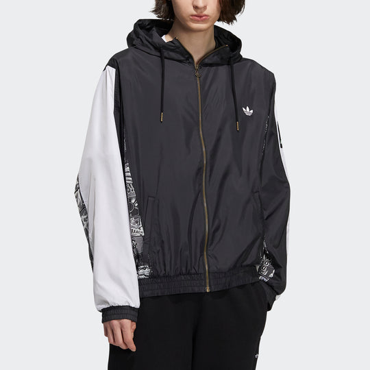 adidas originals Zipper Sports Hooded Jacket Black HD9077