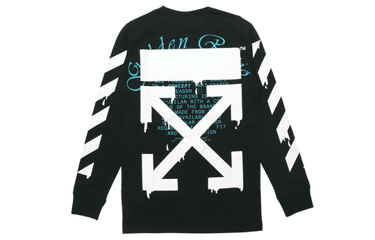 Off-White Dripping Arrows Logo Arrow Printing Long Sleeves Black OMAB001R201850051001