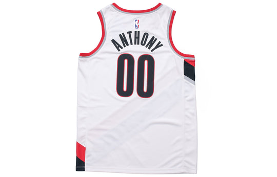 Nike NBA Stripe Quick Dry Basketball Jersey 'White Black Red' CW3607-100