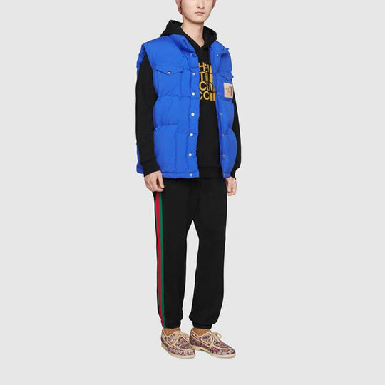 Gucci x THE NORTH FACE Crossover SS21 Webbing Printing Cotton Sports Pants/Trousers/Joggers Black 657490-XJDIP-1082
