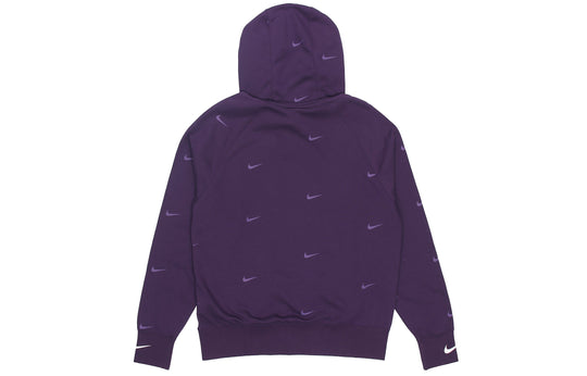 Men s Nike Sportswear Swoosh Athleisure Casual Sports Printing Logo Purple Pullover DA0111 525