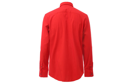 Burberry Printing Long Sleeve Shirt Male Red 80098381