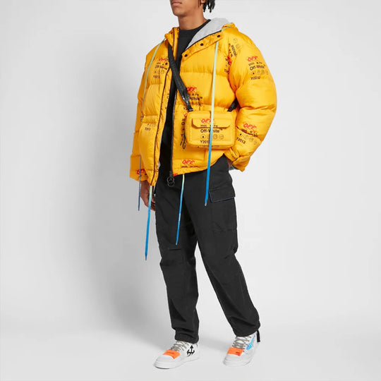 Off-White Industrial Zipped Puffer Hooded Down Cotton-padded Jacket Men  Yellow OMED019F19F060036000