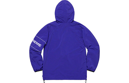 Supreme Ripstop Hooded Pullover Half Zipper waterproof Interchange Jacket  Blue SUP-SS19-902