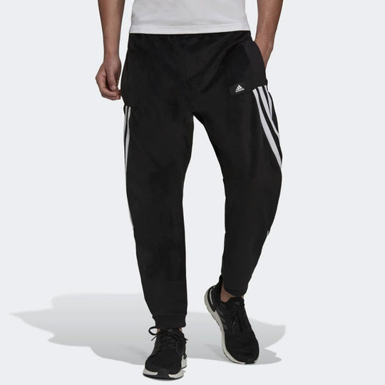 Men's adidas Bundle Feet Stripe Sports Pants/Trousers/Joggers Black H4 ...