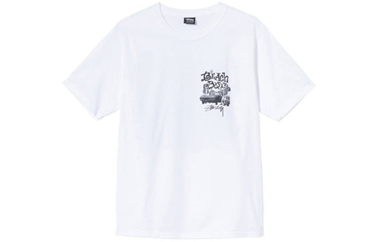 Men's Stussy The Beach Boy Band Portrait Short Sleeve Unisex White 3903704