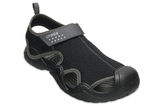 Crocs Swiftwater Sandals 'Black Light Grey' 203967-02S - KICKS CREW