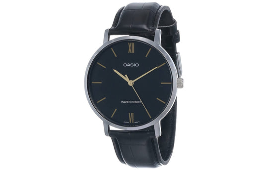 CASIO Men' s DRESS Belt Wrist Mens Black Analog MTP-VT01L-1B