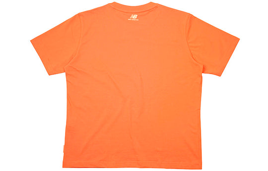 (WMNS) New Balance Chest Logo Printing Sports Short Sleeve Version Orange NEA2E042-ORG