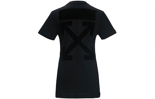 Women's OFF-WHITE Round Neck Pullover Short Sleeve Black T-Shirt OF2D3T00110 T-shirts - KICKSCREW