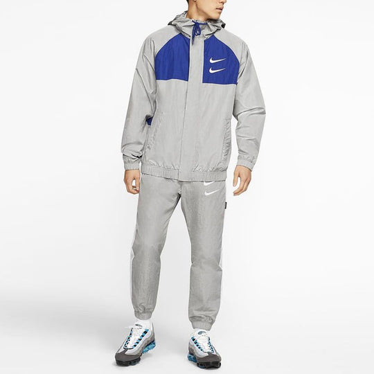 Nike Sportswear Swoosh Windproof Sports Woven Jacket Gray CJ4889-073