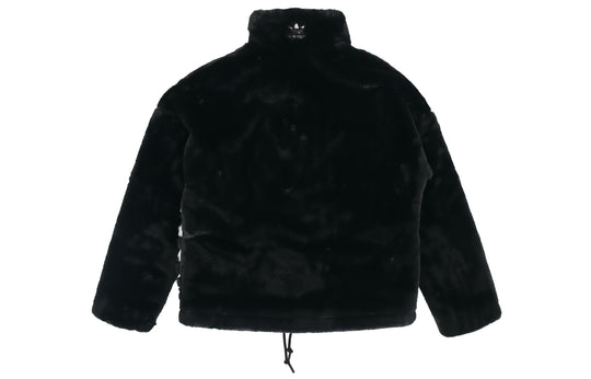 Men's adidas originals Contrasting Colors Large Logo Loose Stand Collar  Sports Jacket Black HC0323