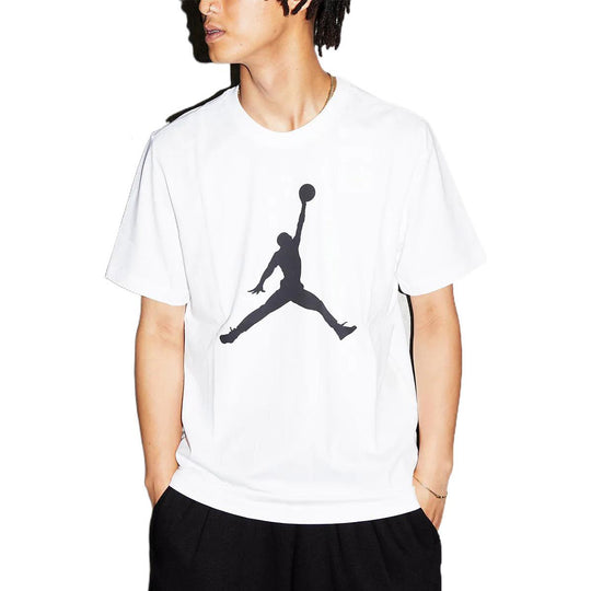 Men's Air Jordan SS22 Logo Pattern Printing Round Neck Short Sleeve Wh ...