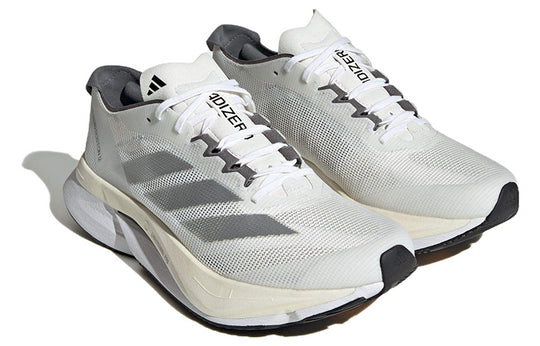 (WMNS) adidas Adizero Boston 12 Running Shoes 'Cloud White Silver Metallic  Grey Five' ID6899