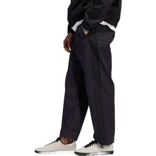 adidas Solid Color Casual Wide Leg Pants Sports Pants Men's Black HK9854