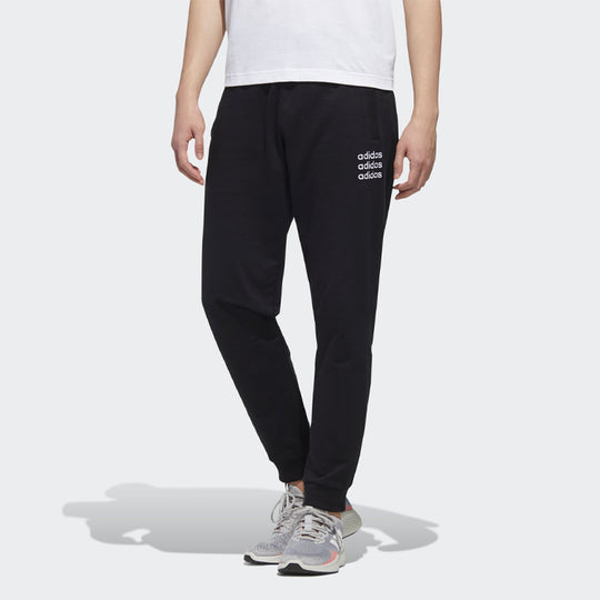 Adidas Neo Logo Pattern Bundle Feet Casual Sports Pants Black Gj8938