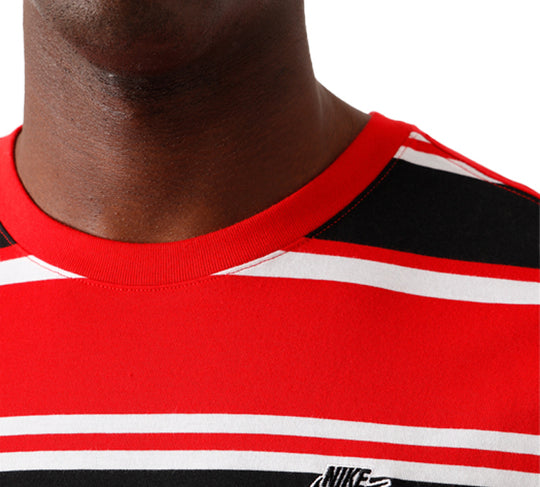 Nike Stripe Casual Short Sleeve Red White Black Stripe CQ5297-100