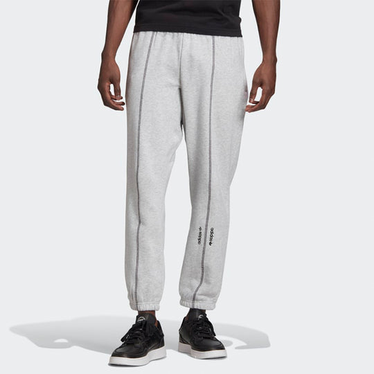 Adidas originals joggers hotsell with logo embroidery grey