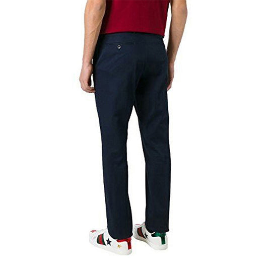 Men's Gucci Solid Color Cotton Casual Long Pants/Trousers Blue 451107-Z4368-4265