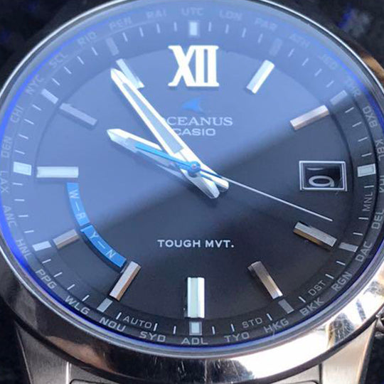 Casio Oceanus Analog Watch 'Steel Silver Black Blue' OCW-T150-1AJF