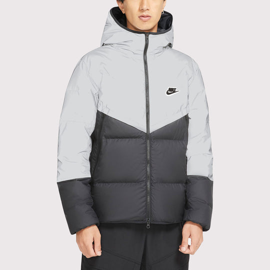 Nike Stay Warm Colorblock Reflective Casual hooded down Jacket Black G ...