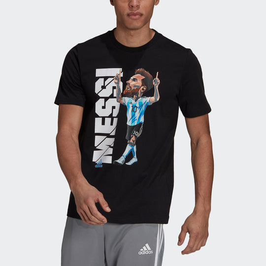 adidas MESSI Icon T M Soccer/Football Sports Short Sleeve Black HA2917