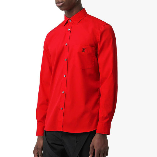 Burberry Printing Long Sleeve Shirt Male Red 80098381