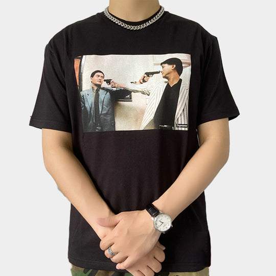Supreme SS22 The Killer Trust Tee Bloody Twins Chow Yun Fat Printing Short  Sleeve Unisex Black SUP-FW18-665