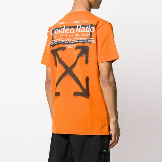 Men's OFF-WHITE Back Large Logo Printing Short Sleeve Orange OMAA027R201850091910 T-shirts - KICKSCREW