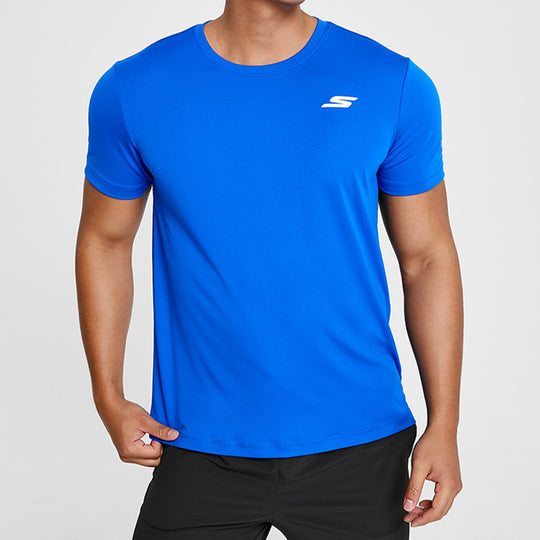 Men's Skechers Training Running Sports Knit Short Sleeve Blue P220M052-002U