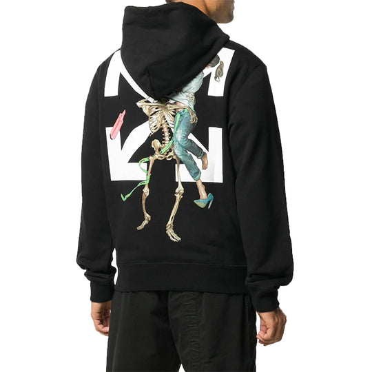 OFF-WHITE Pascal Printing Hooded Pullover Men Black OMBB034F20FLE0031010