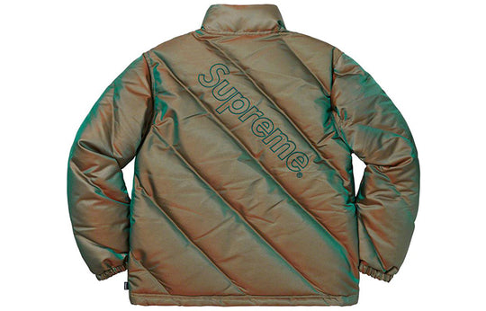 Supreme FW19 Week 11 Iridescent Puffy Jacket Green SUP-FW19-960 - KICKS CREW
