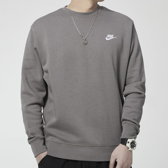 Nike Logo Casual Sports Round Neck Pullover Gray BV2663-029