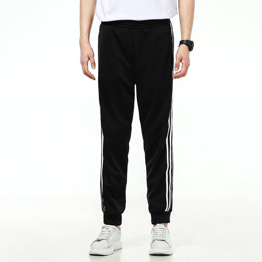 adidas Side Stripe Training Sports Bundle Feet Long Pants Black H31304