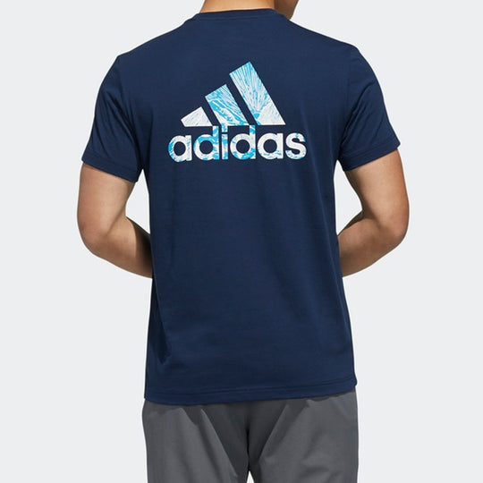 adidas Word Casual Sports Short Sleeve Navy Blue FI9141