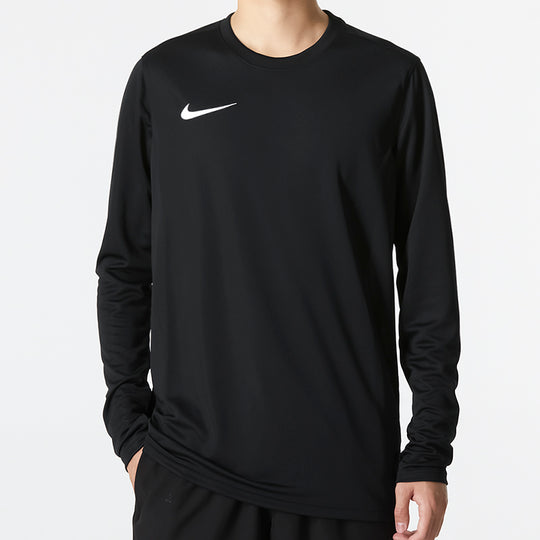 Men's Nike Solid Color Logo Athleisure Casual Sports Long Sleeves Blac