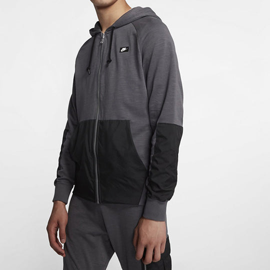 Nike Colorblock Sports Running hooded Drawstring Jacket Gray CI9585-02 ...