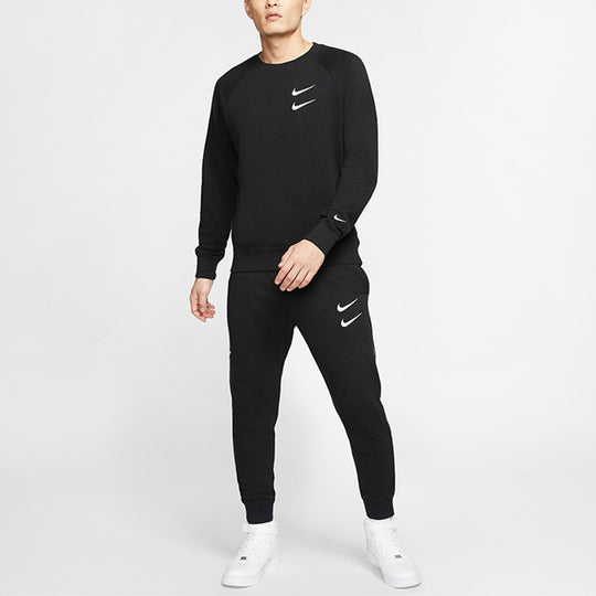 Nike Embroidered Fleece Lined Stay Warm Round Neck Pullover Black DD50 ...