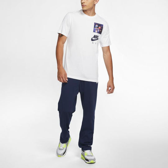 Nike Sportswear Logo Pattern Printing Casual Short Sleeve Men's White ...