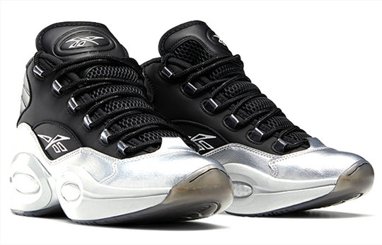 Reebok Question Mid i3 Motorsports Men's Shoes, Black/Silver, Size: 8