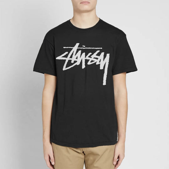 Stussy Stock Tee Logo Short Sleeve Unisex Black 1904442-BLACK - KICKS CREW