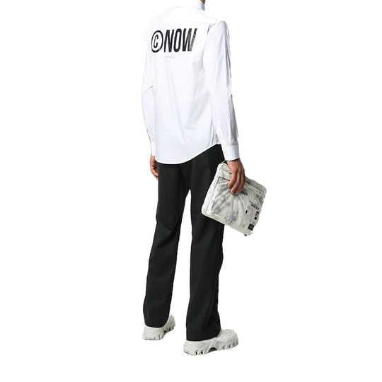 OFF-WHITE Fw20 Now Print Tuxedo Long Sleeve Shirt OMGA120E20FAB0020110 ...