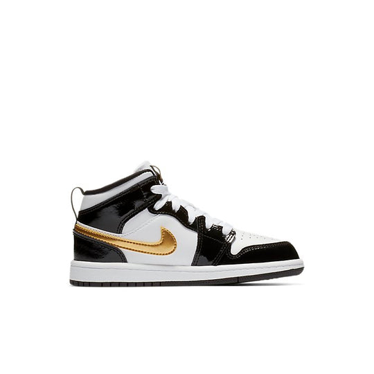 (PS) Air Jordan 1 Mid Patent 'Black Gold' BQ6932-007 - KICKS CREW