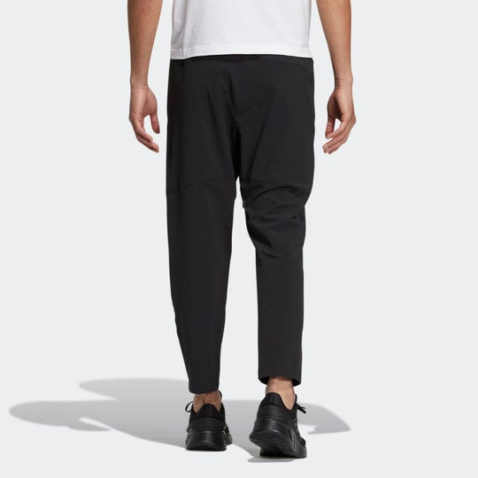 Men's adidas Solid Color Casual Woven Sports Pants/Trousers/Joggers Autumn Black HM2970